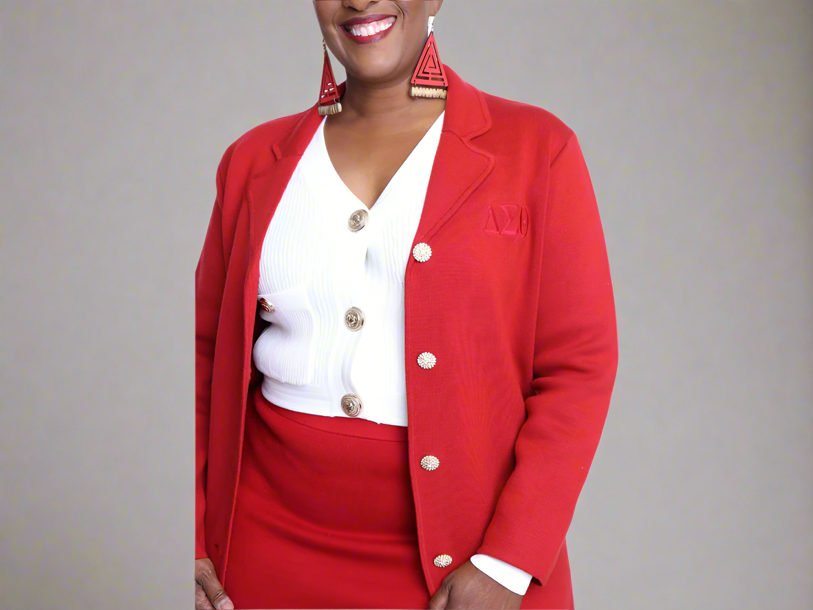 Crimson or Black 2 pc Pant Suit
