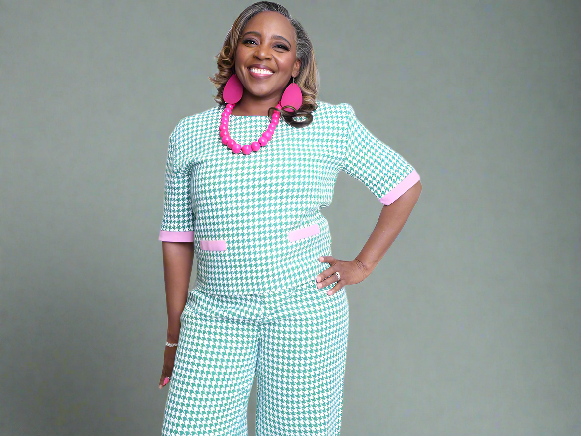 Houndstooth Pants Dark Green