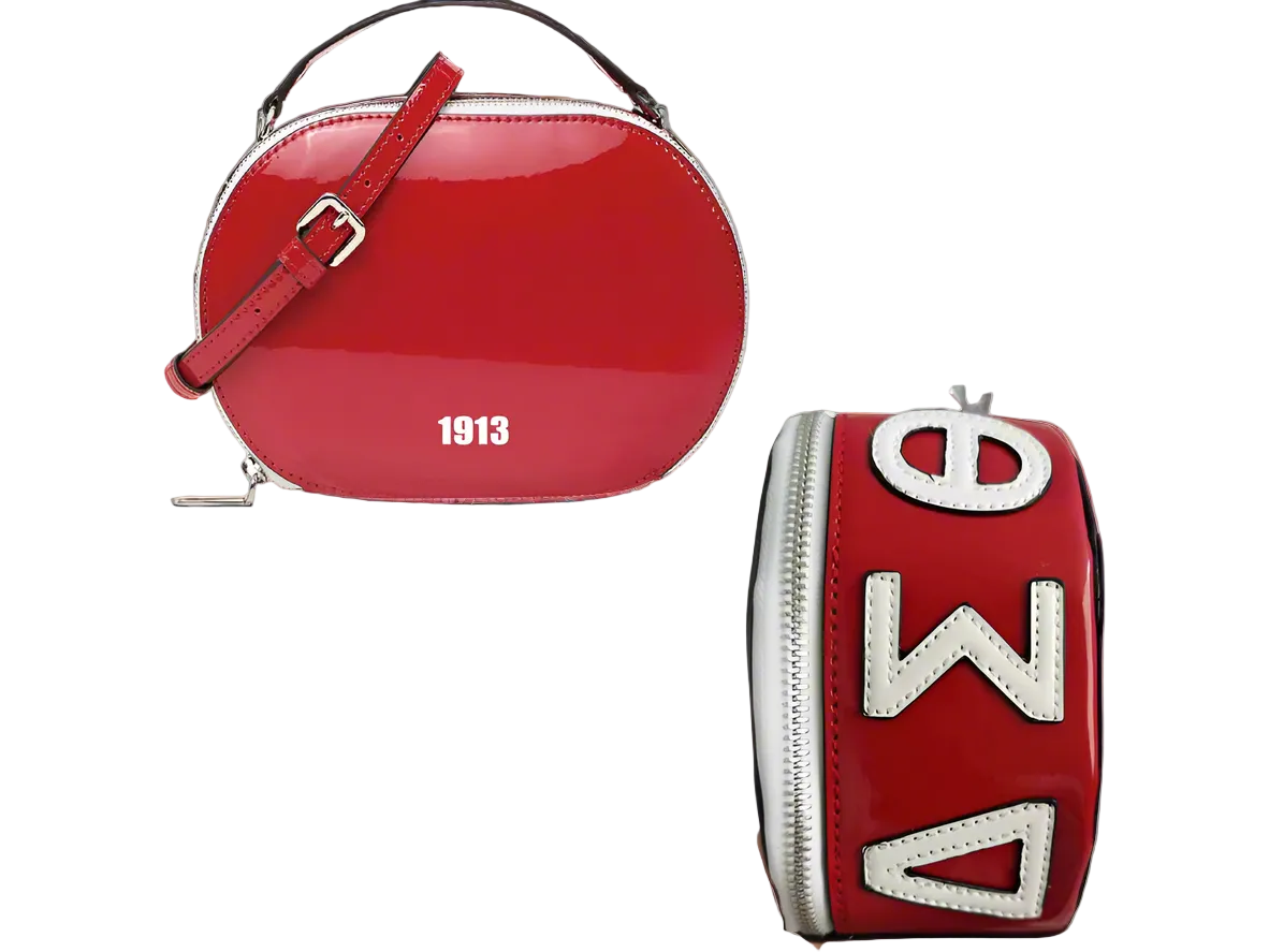 1913 Patent Leather Round Crossbody Bag