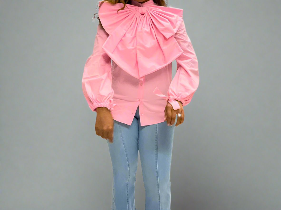 Neu Bow Tie Blouse Pink