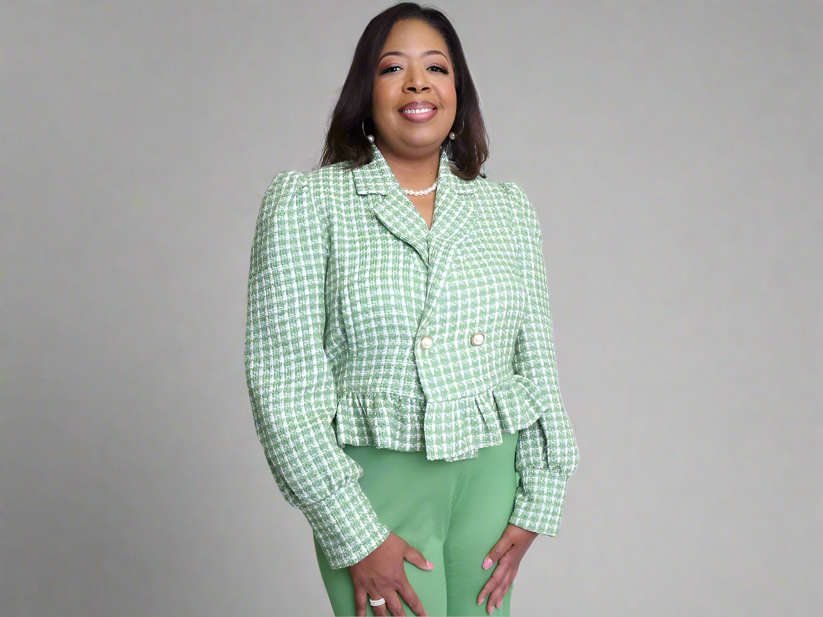 Tweed top peplum jacket