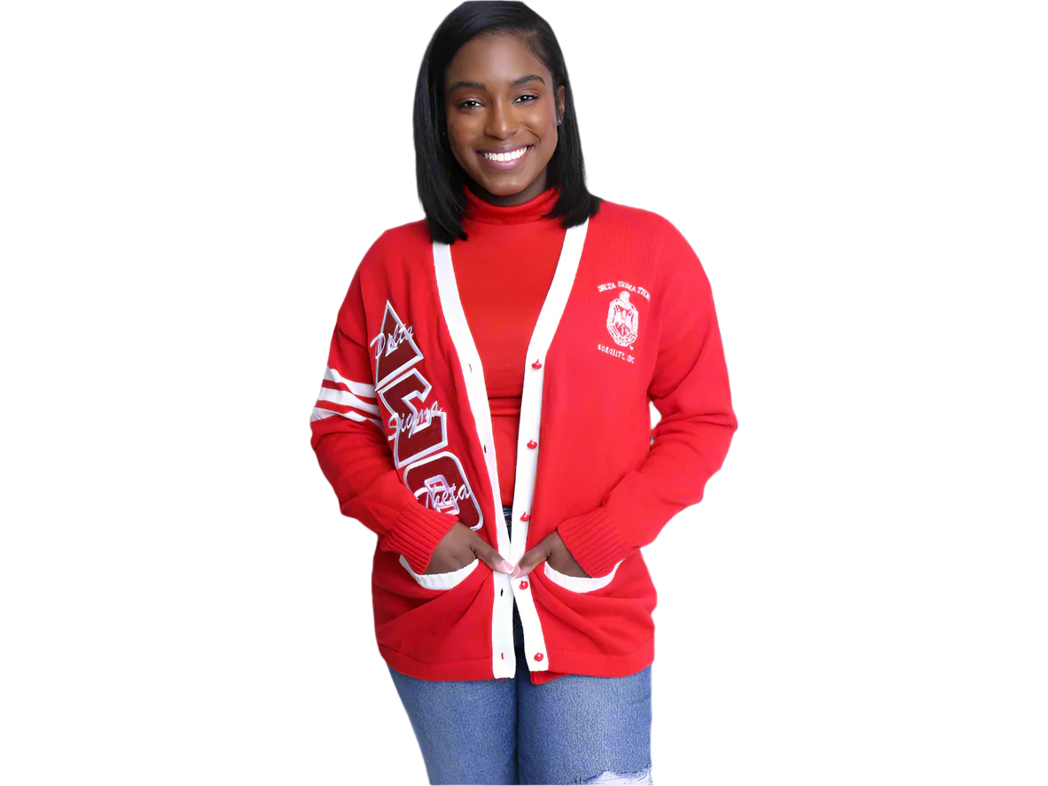 DST Red Cardigan Glitter Letters-SALE