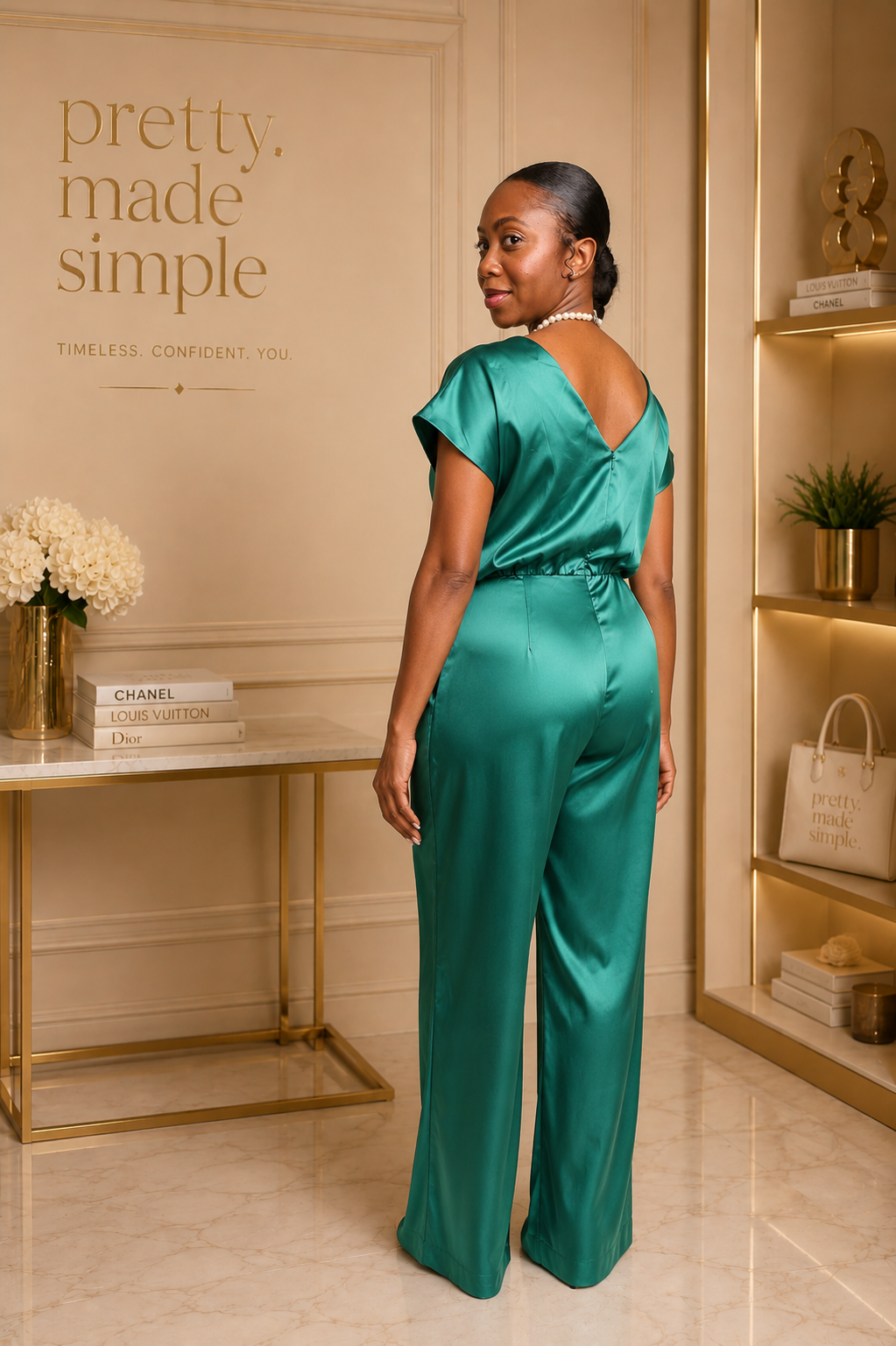 Emerald Luxe Satin Jumpsuit
