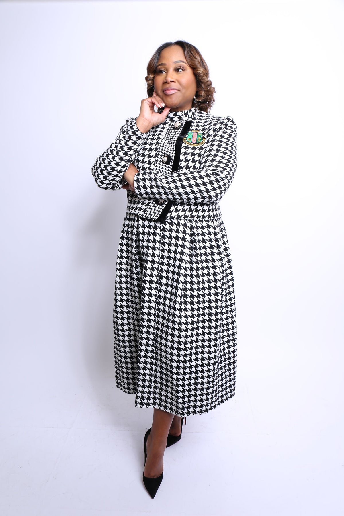 The Black and White Houndstooth Skirt or Pants