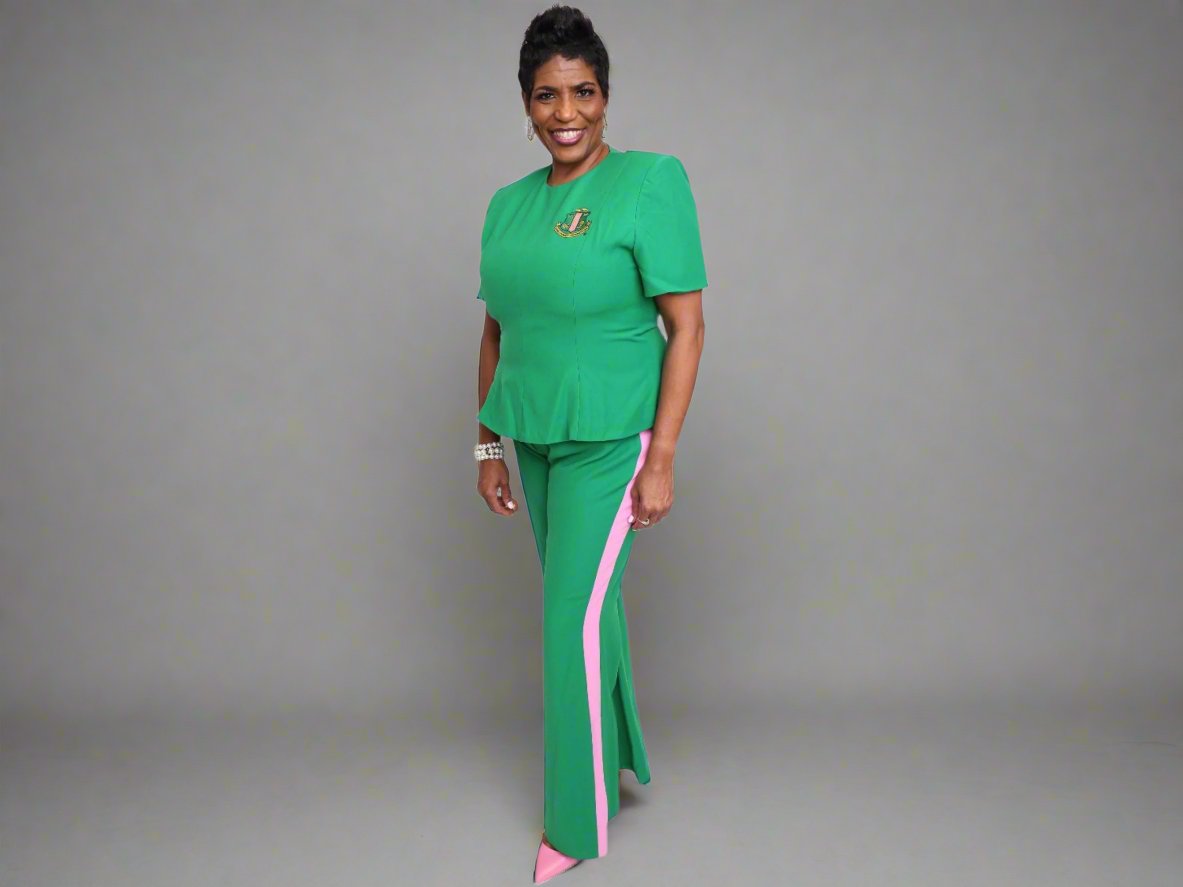 Pretty in Pink & Green Striped Blazer or Pants or Skirt Suit (Separates)