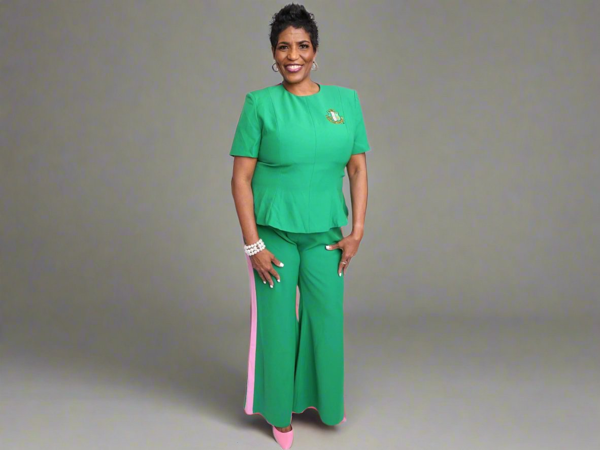 Pretty in Pink & Green Striped Blazer or Pants or Skirt Suit (Separates)