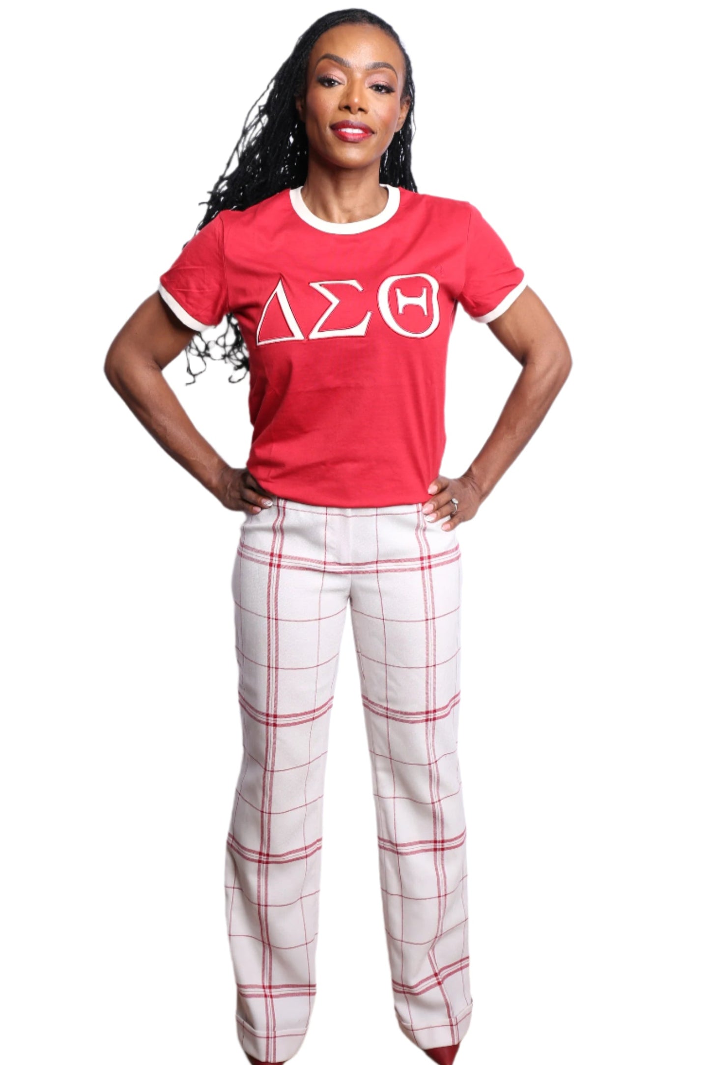 Crimson & Cream Ringer T Shirt