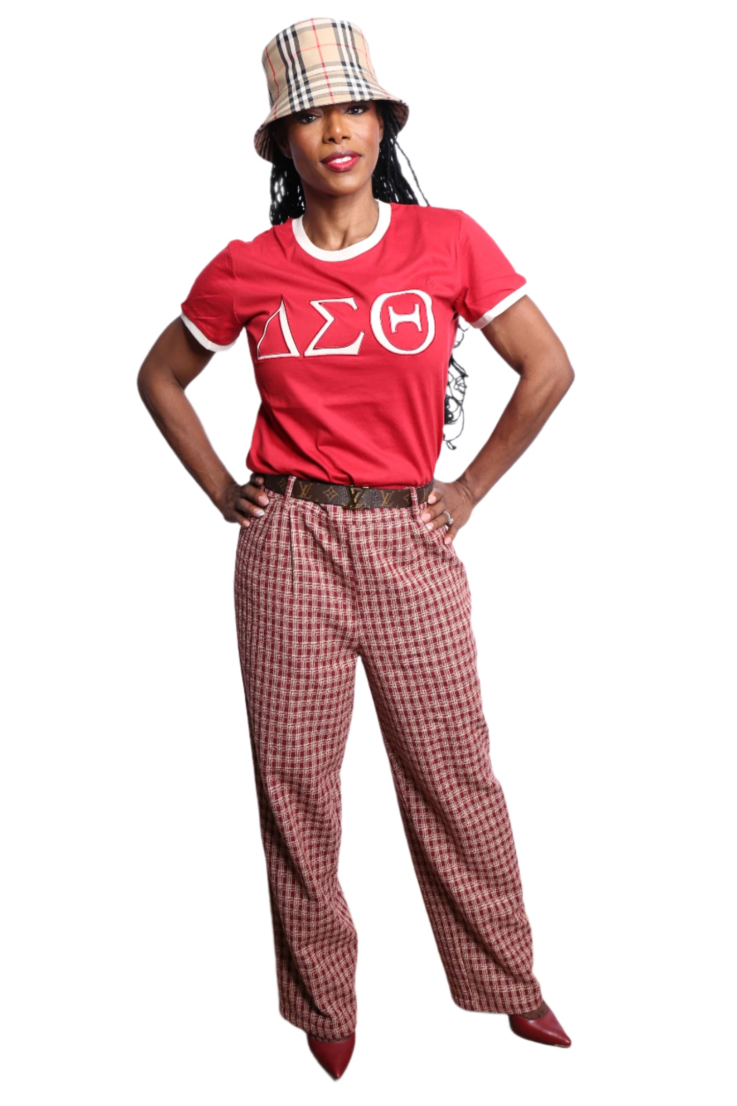 Crimson & Cream Ringer T Shirt