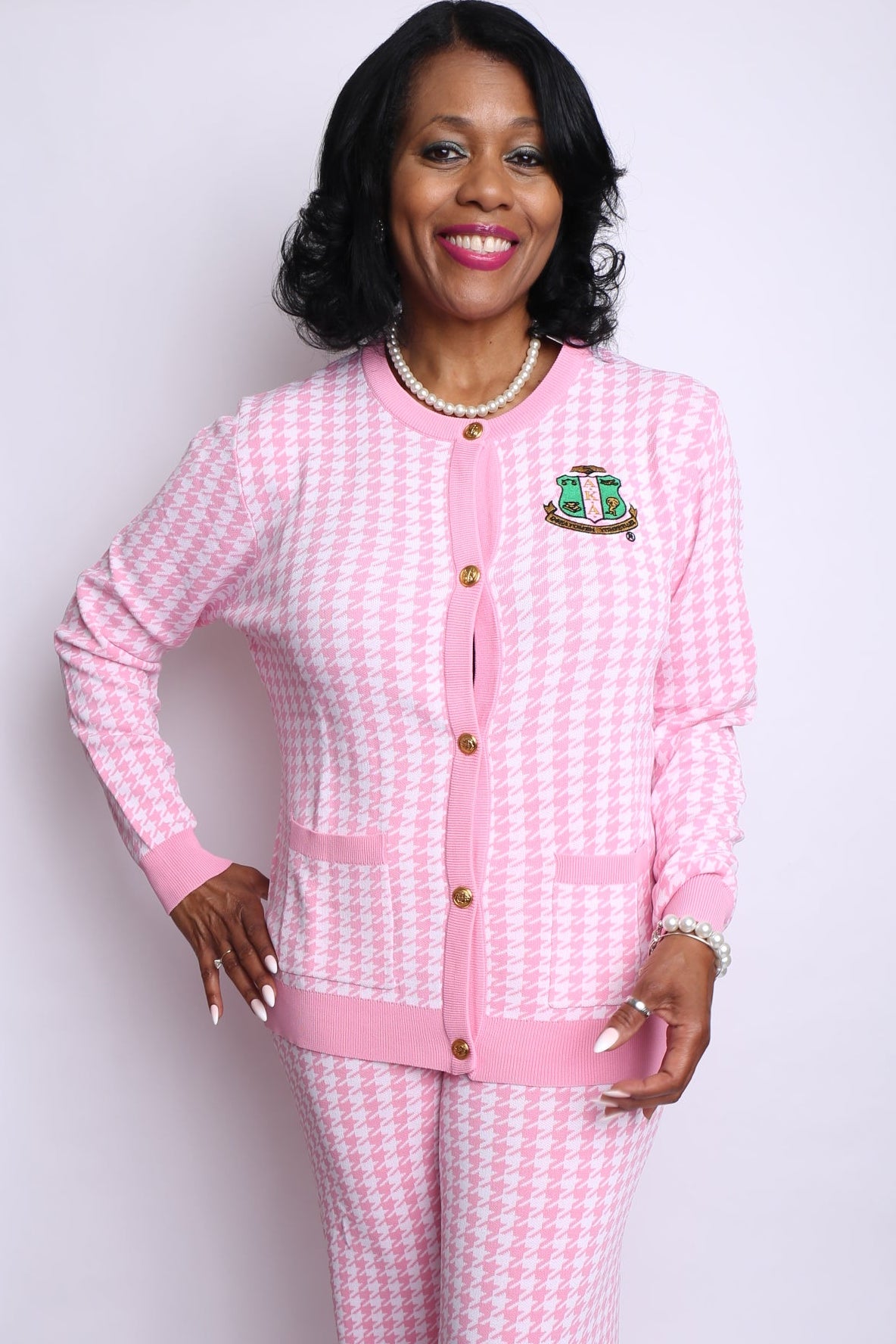 Pink and White Houndstooth Collection