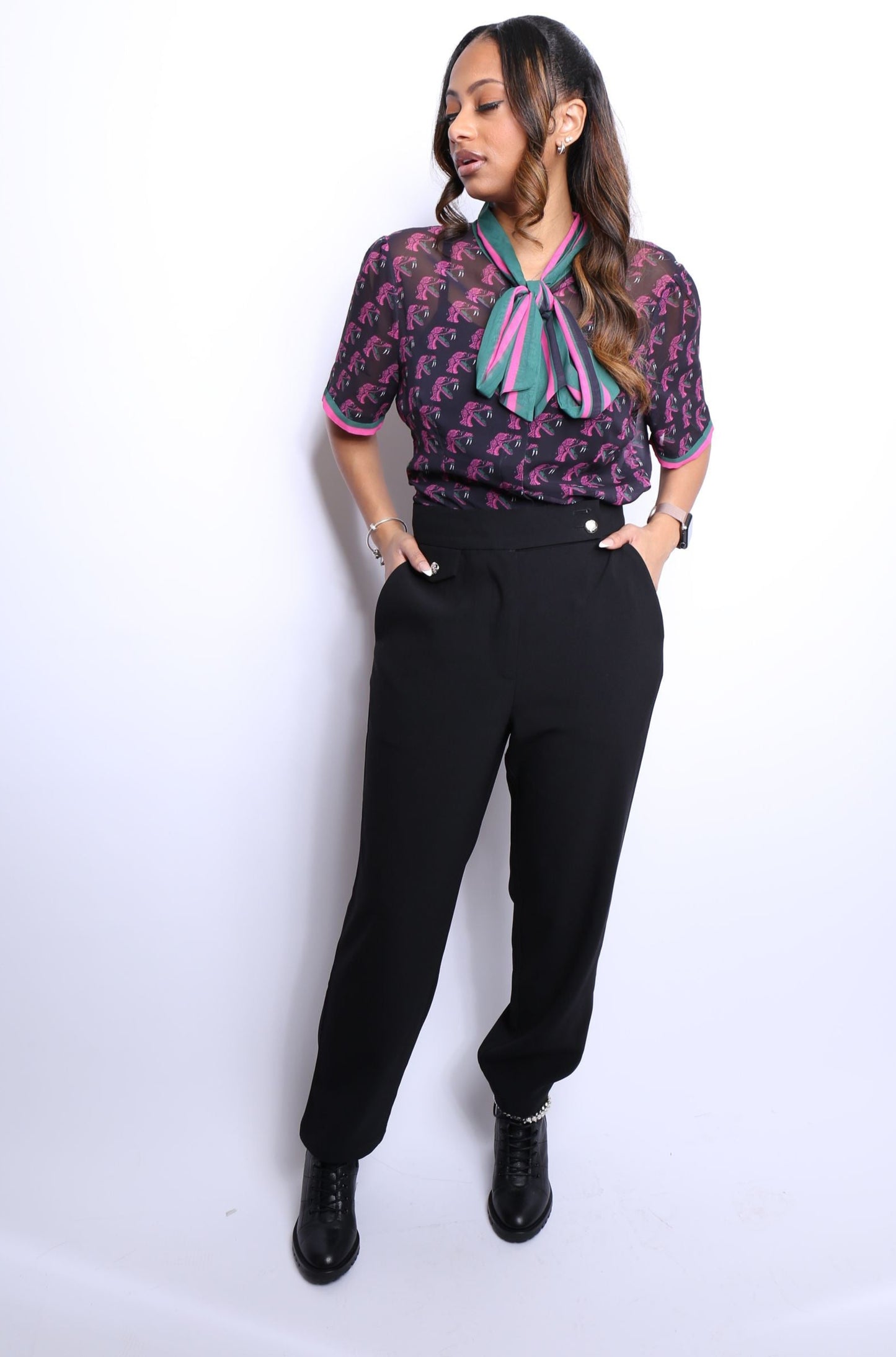 Rattler Pink & Green Blouse