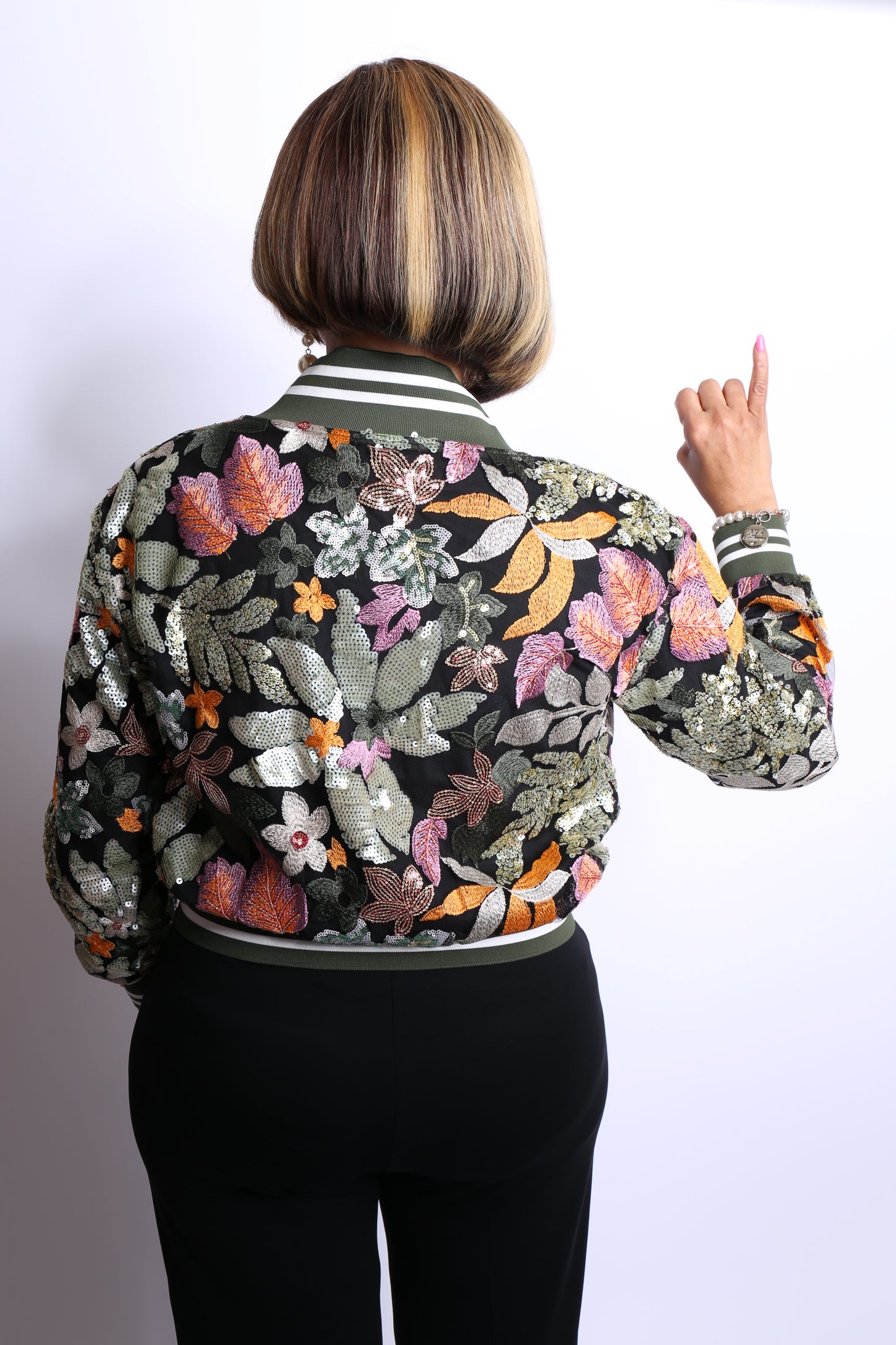Midnight Garden Sequin Bomber Jacket – Sample Sale