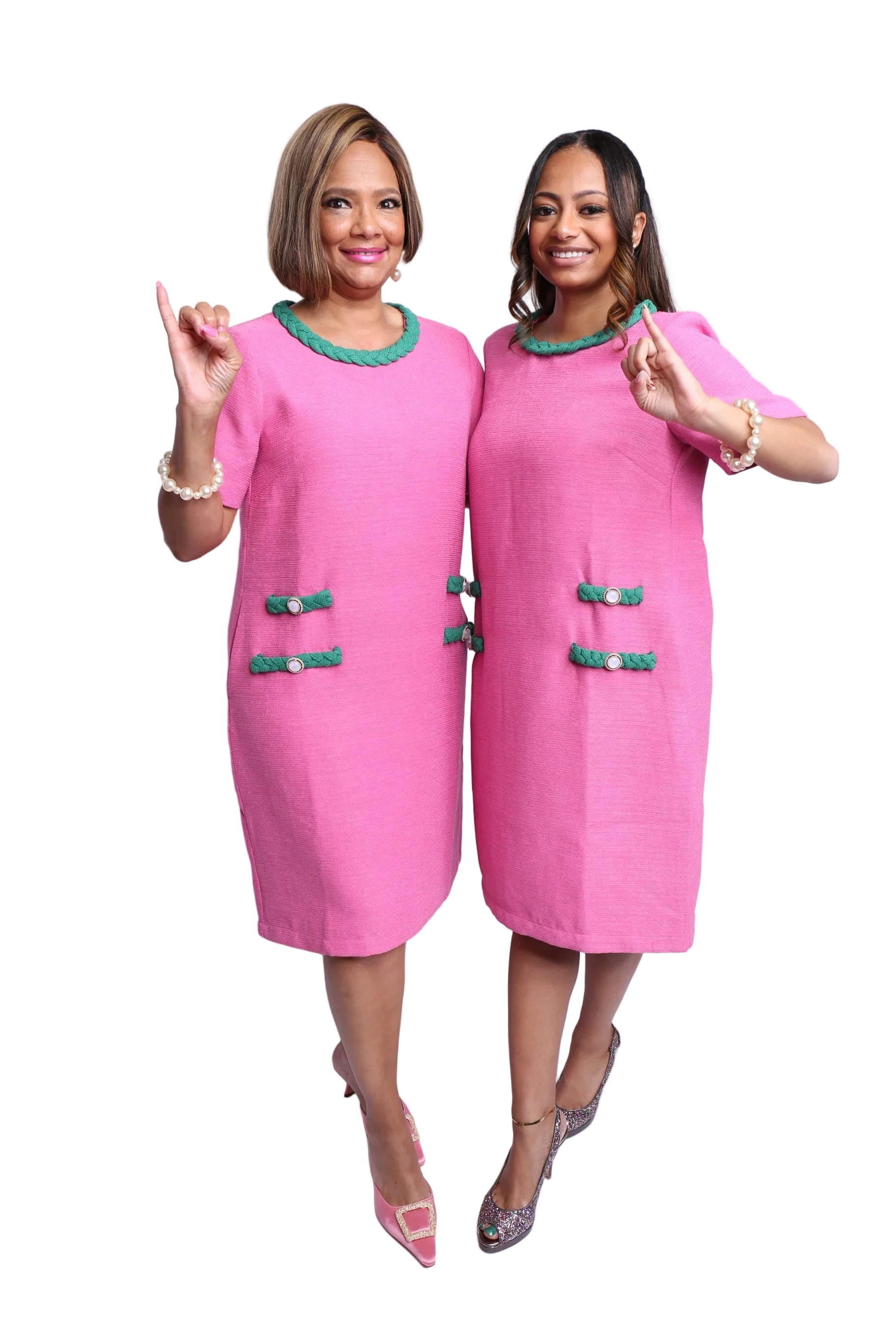 Classic Pink Tweed Shift Dress