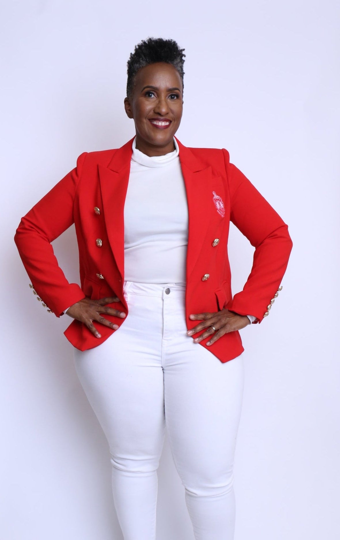 Tomato Red Double Breast Blazer