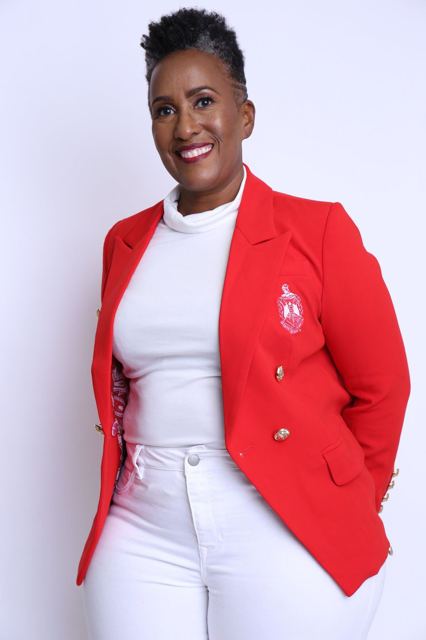 Tomato Red Double Breast Blazer