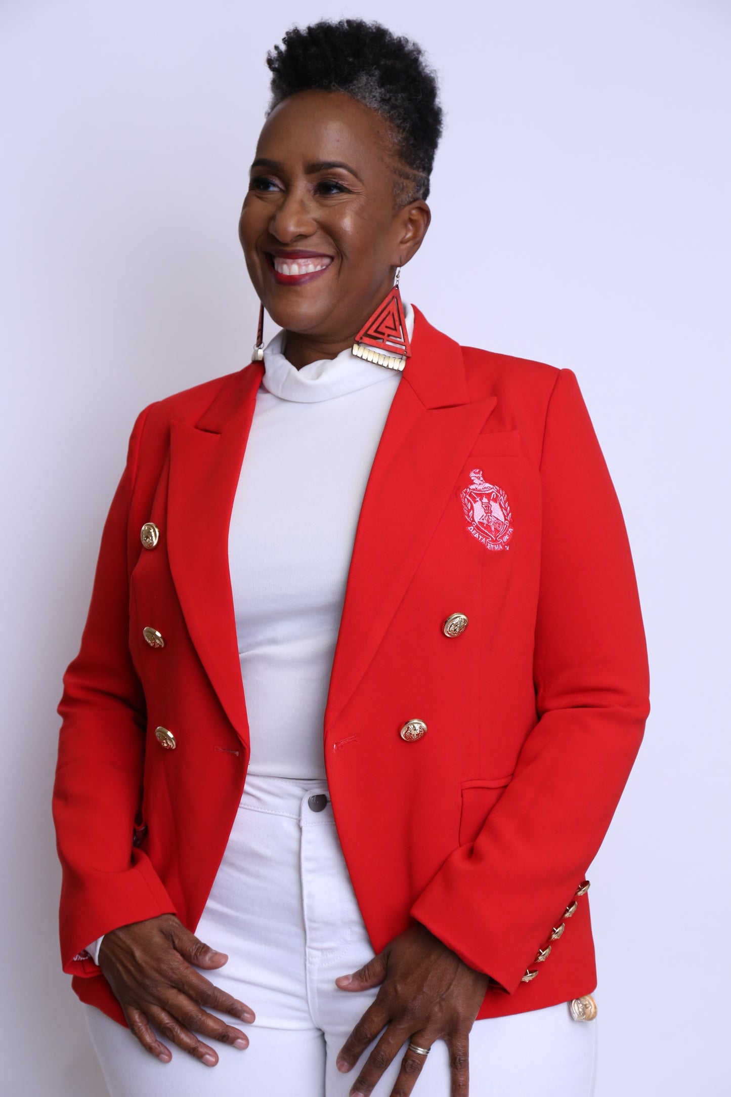 Tomato Red Double Breast Blazer