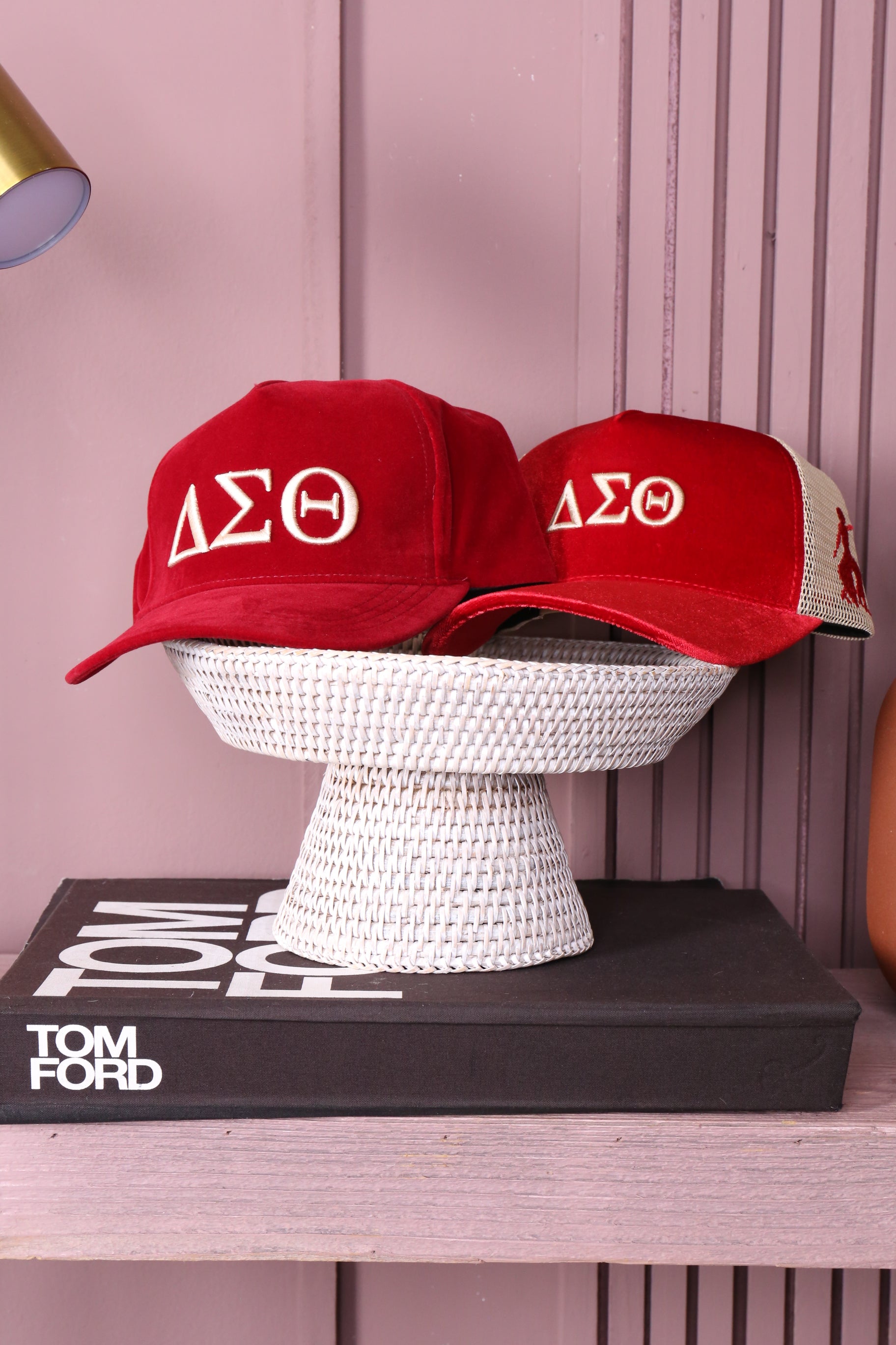 Crimson Luxe Velvet Cap