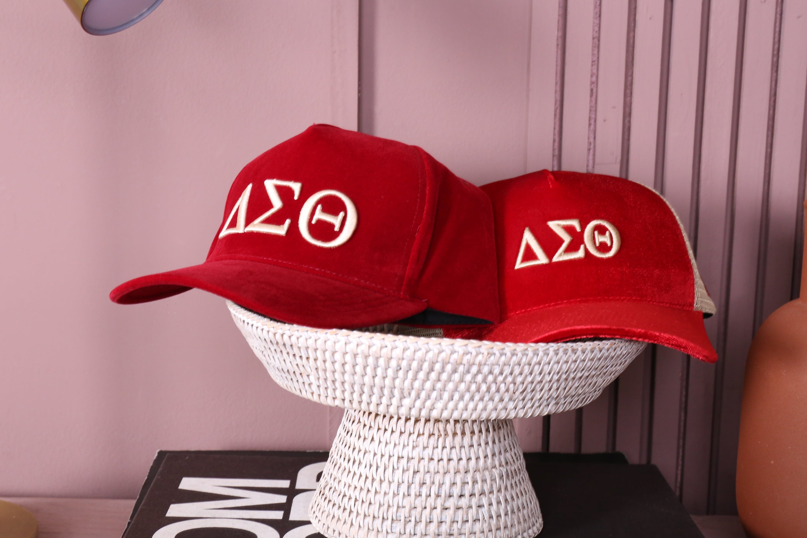 Crimson Luxe Velvet Cap