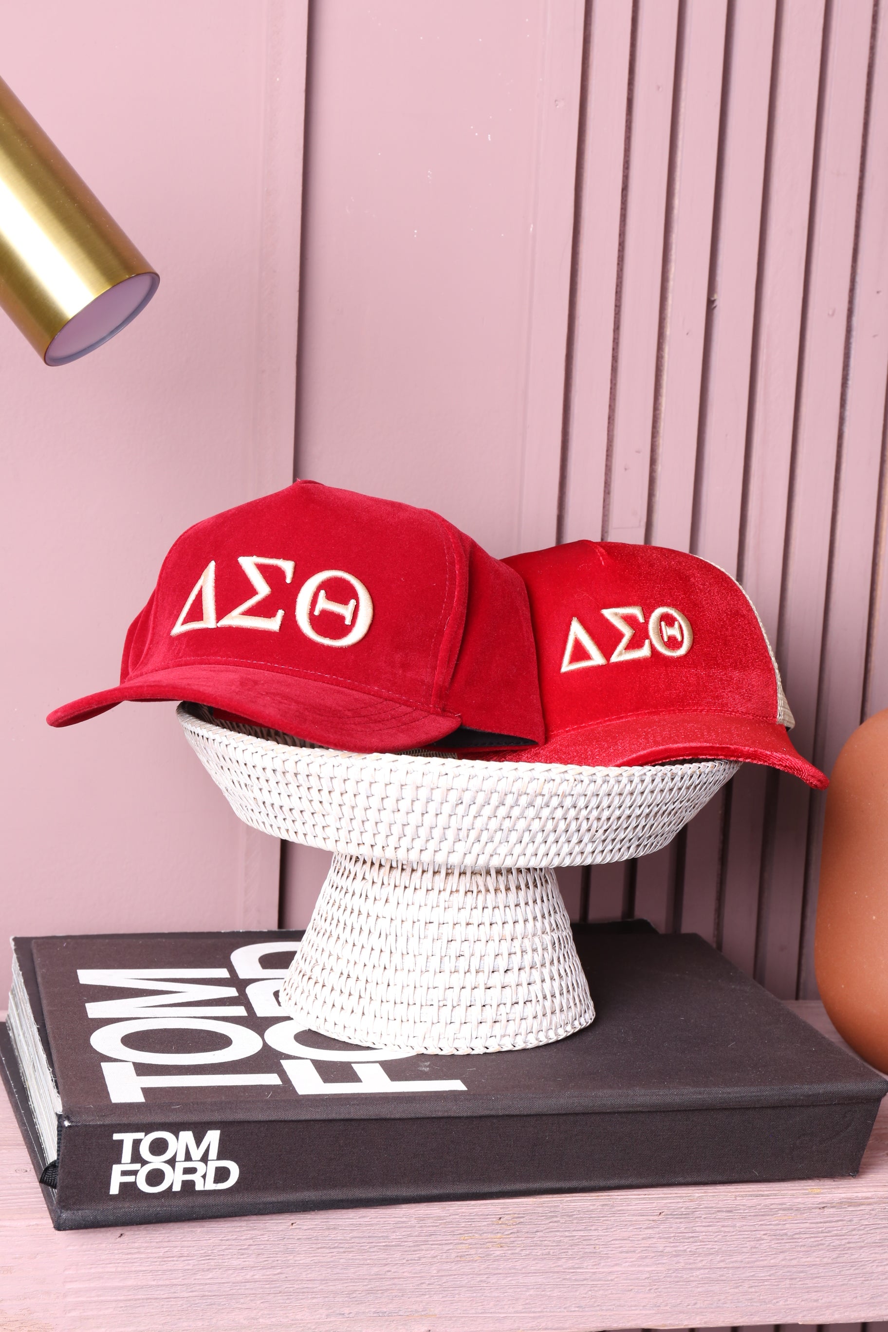 Crimson Luxe Velvet Cap