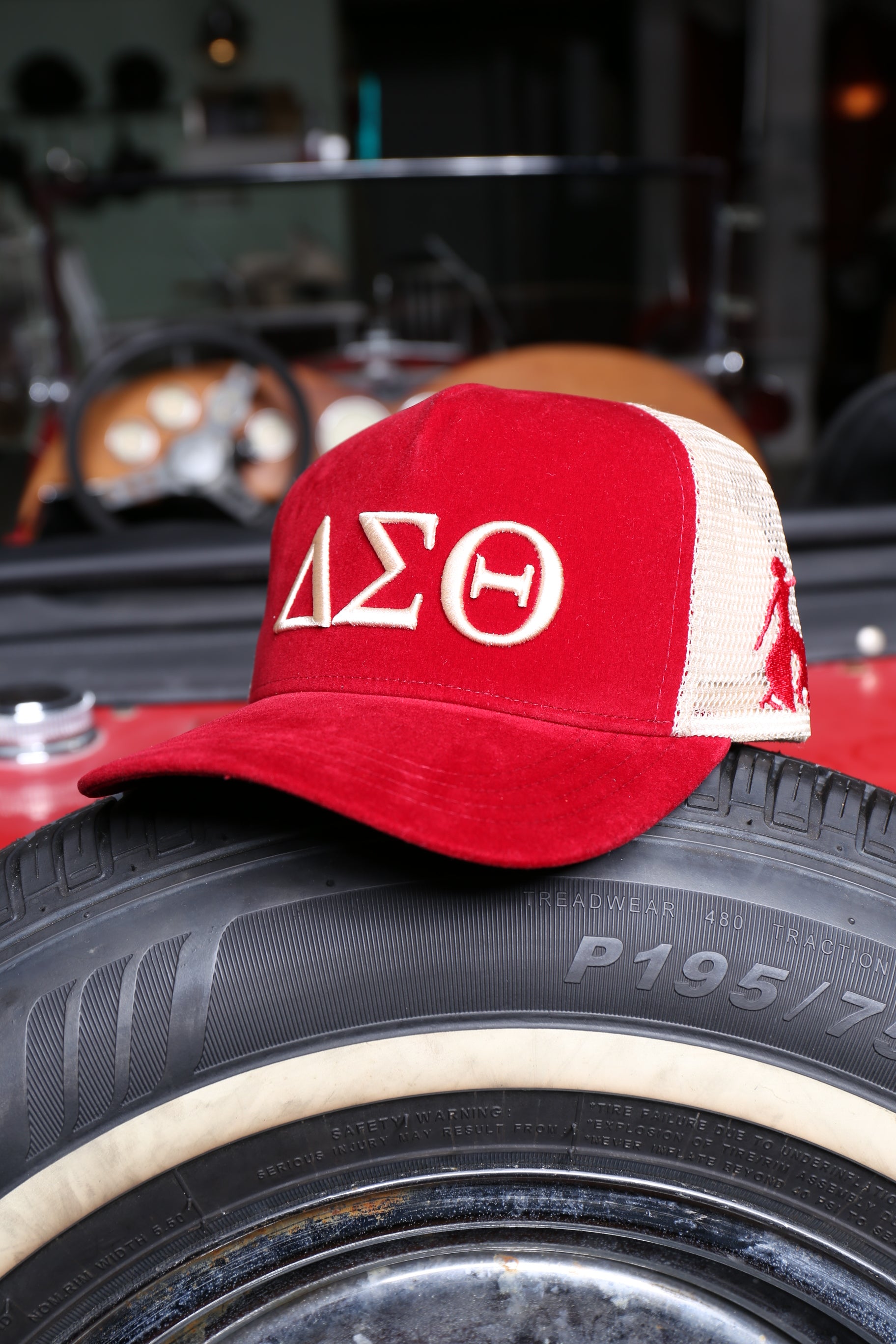 Crimson Luxe Velvet Cap
