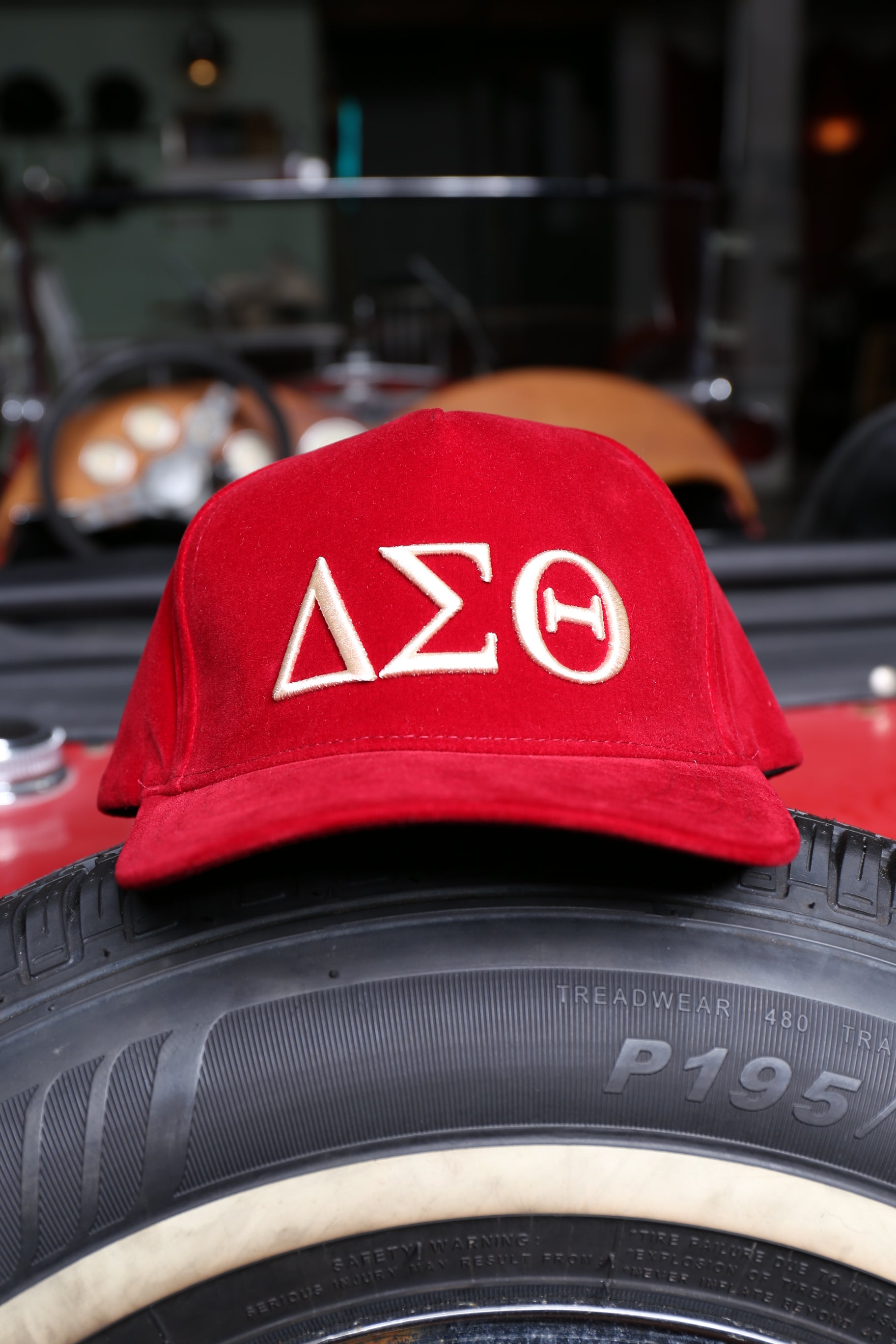 Crimson Luxe Velvet Cap