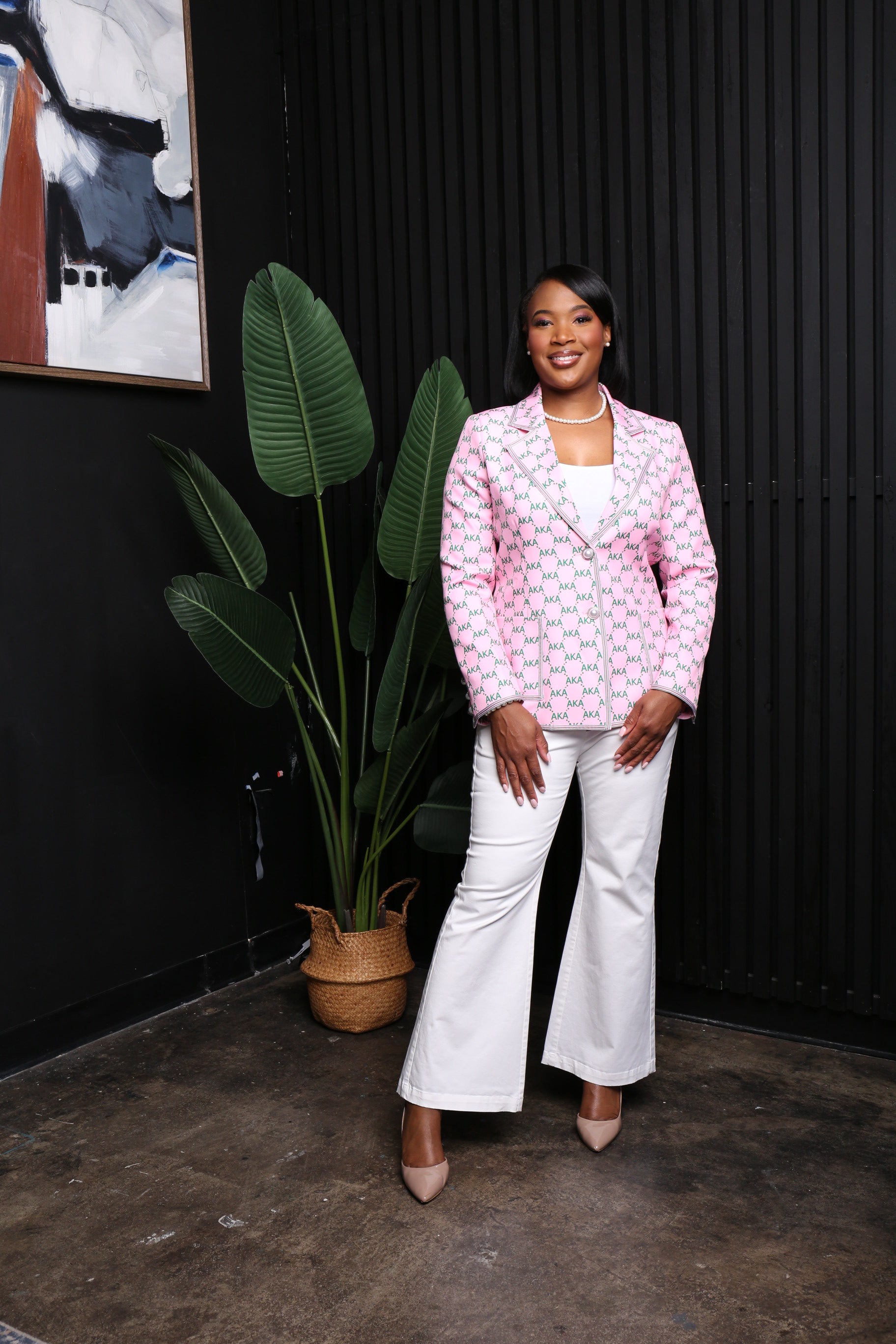 AKA Signature Print Blazer