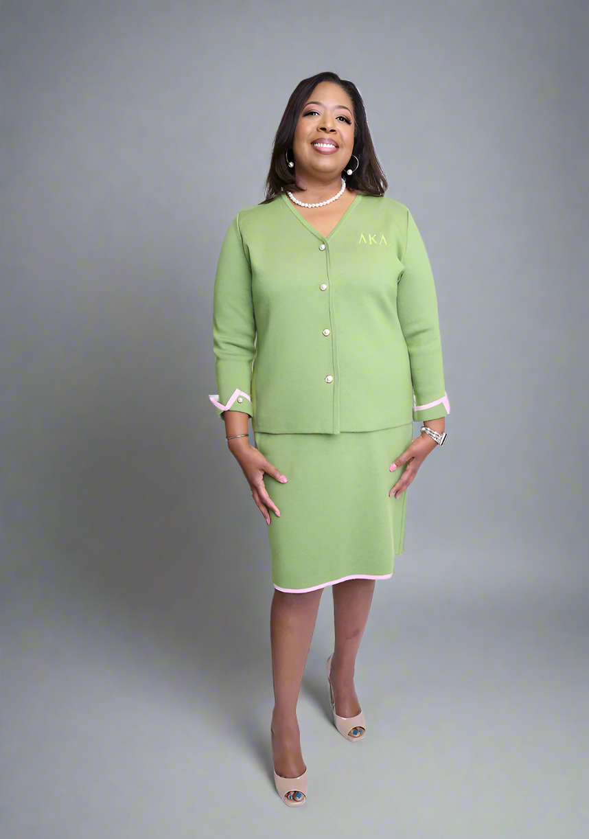 Black or Green Knit Suit Set