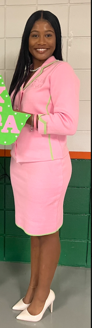 Beta Alpha Custom Pink Knit suit