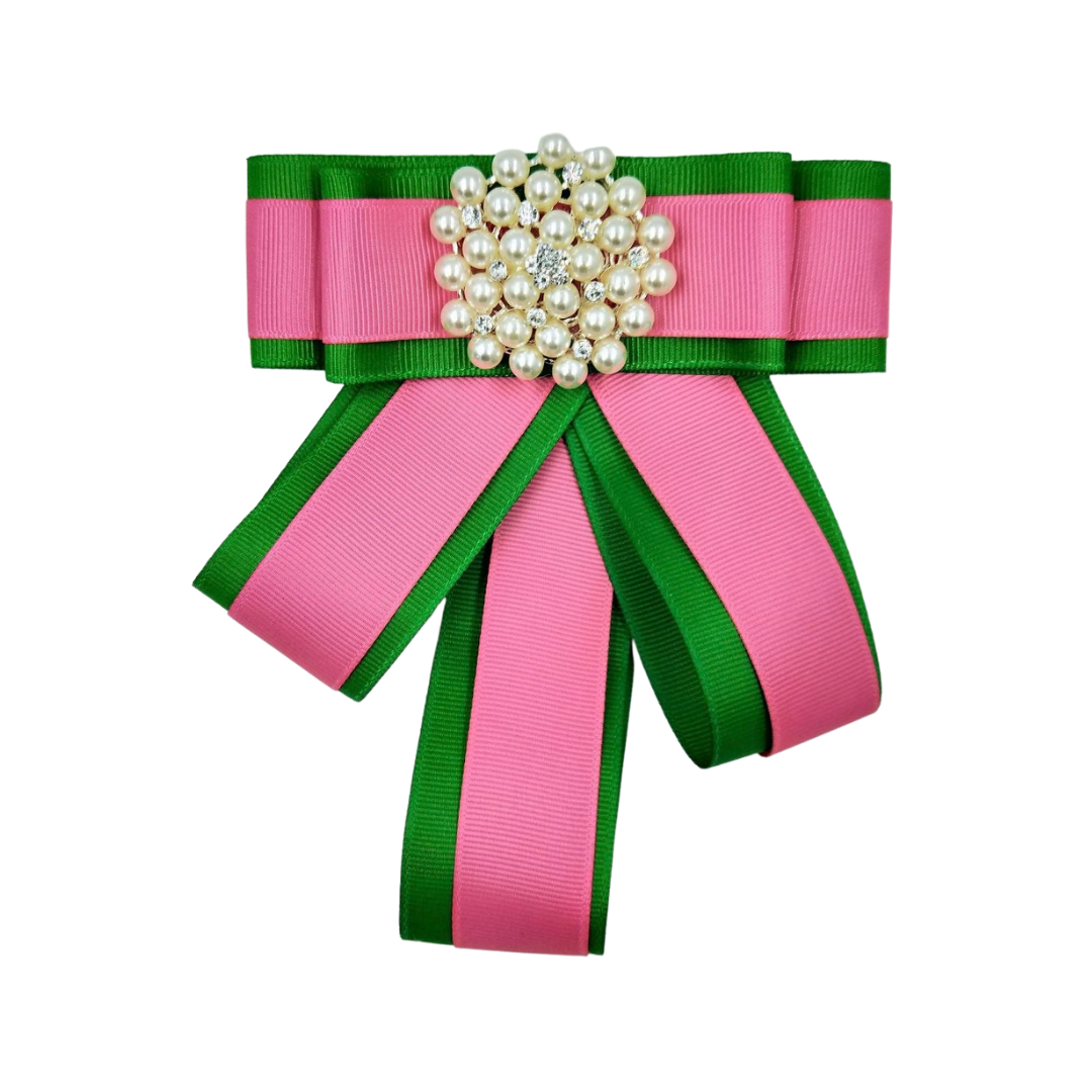 Beautiful Pink and Green Brooch