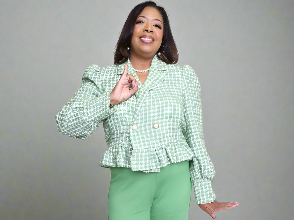 Tweed top peplum jacket