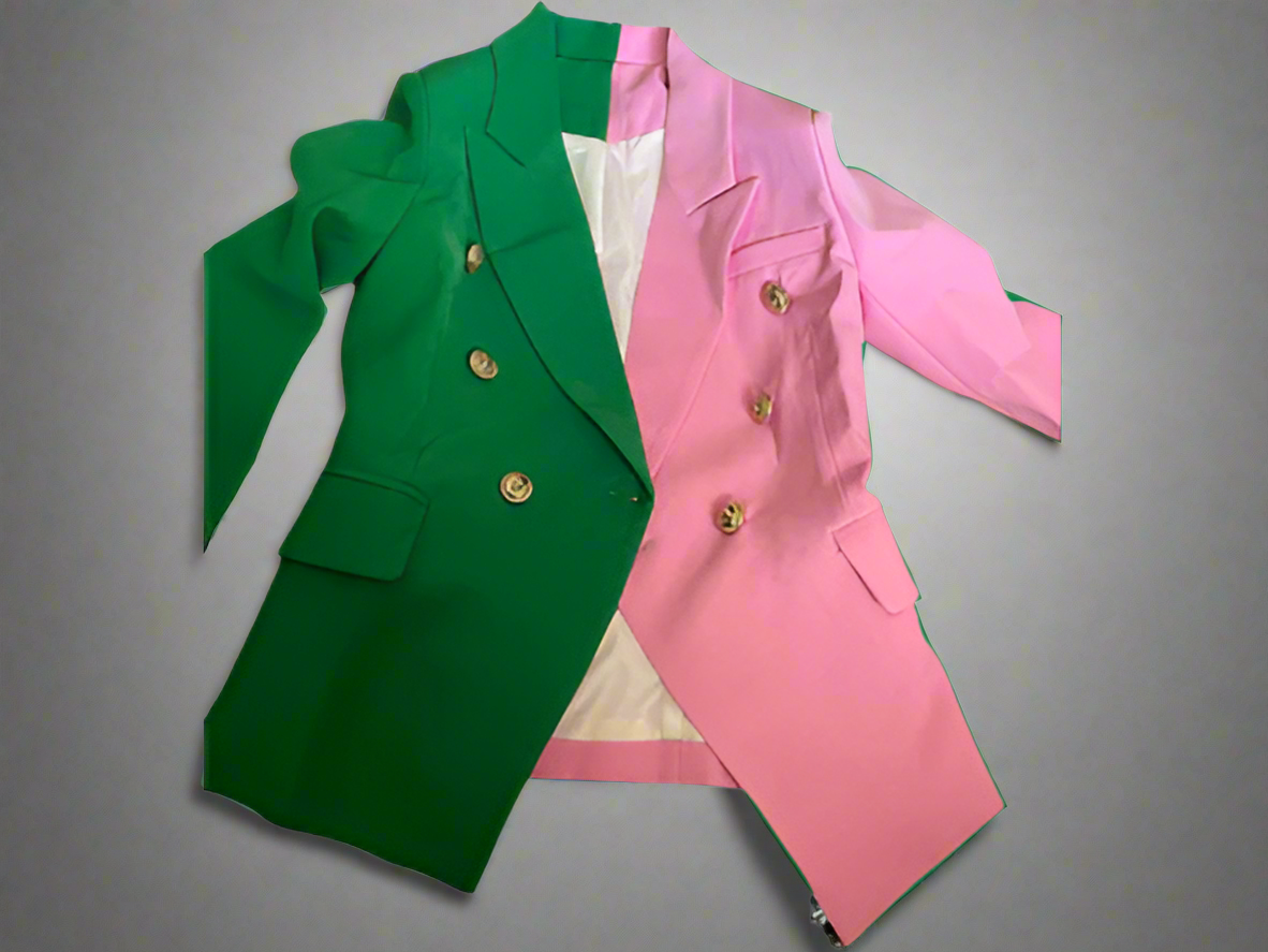 Pink and green blazer best sale