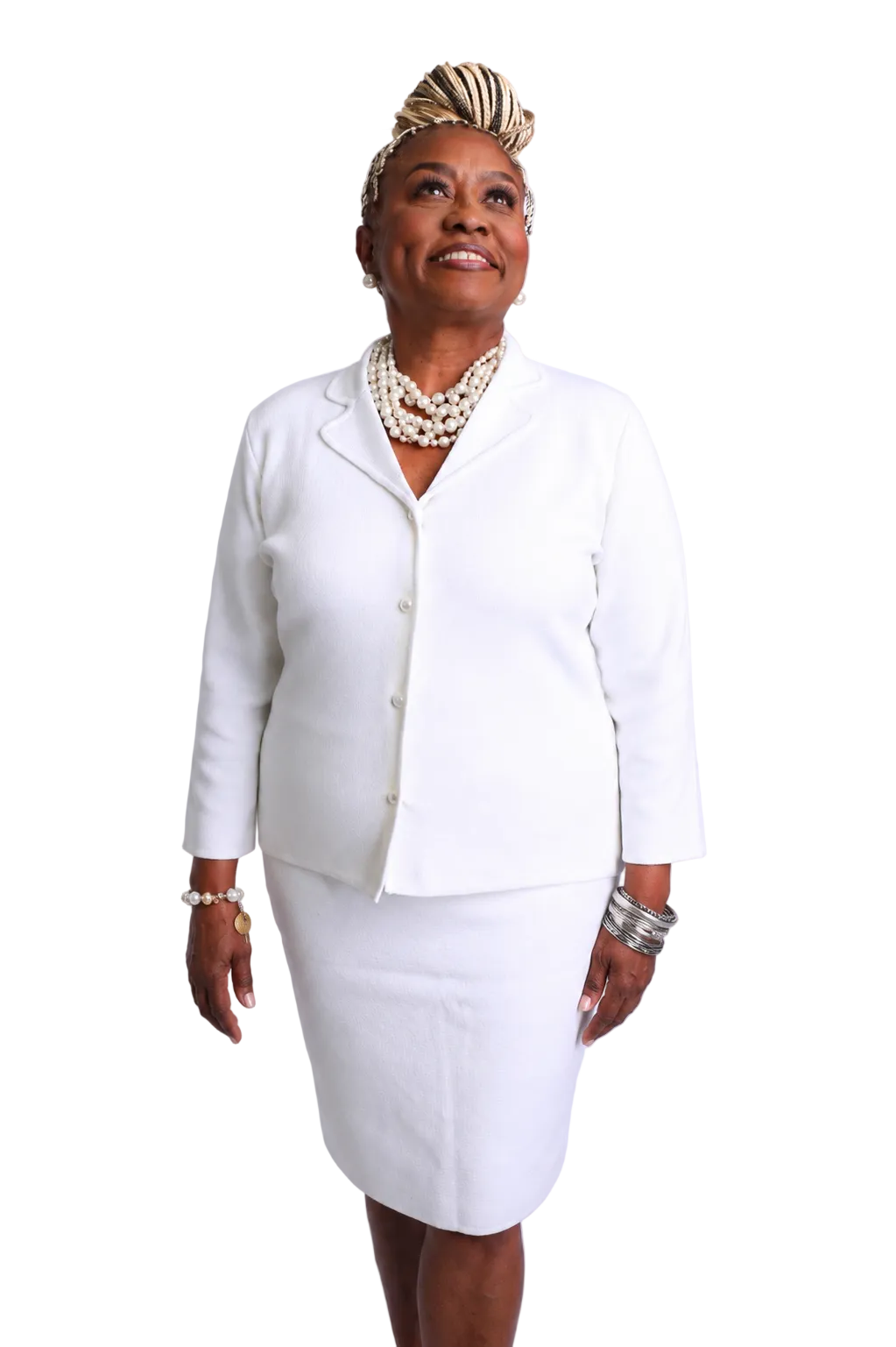 The Executive White Knit Set