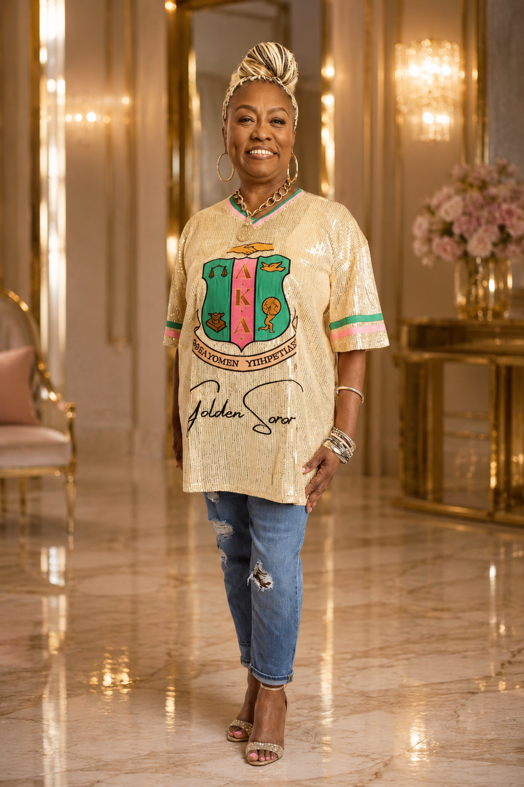 Golden Soror Signature Sequin Jersey