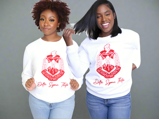 DST: White Chenille Shield Sweatshirt