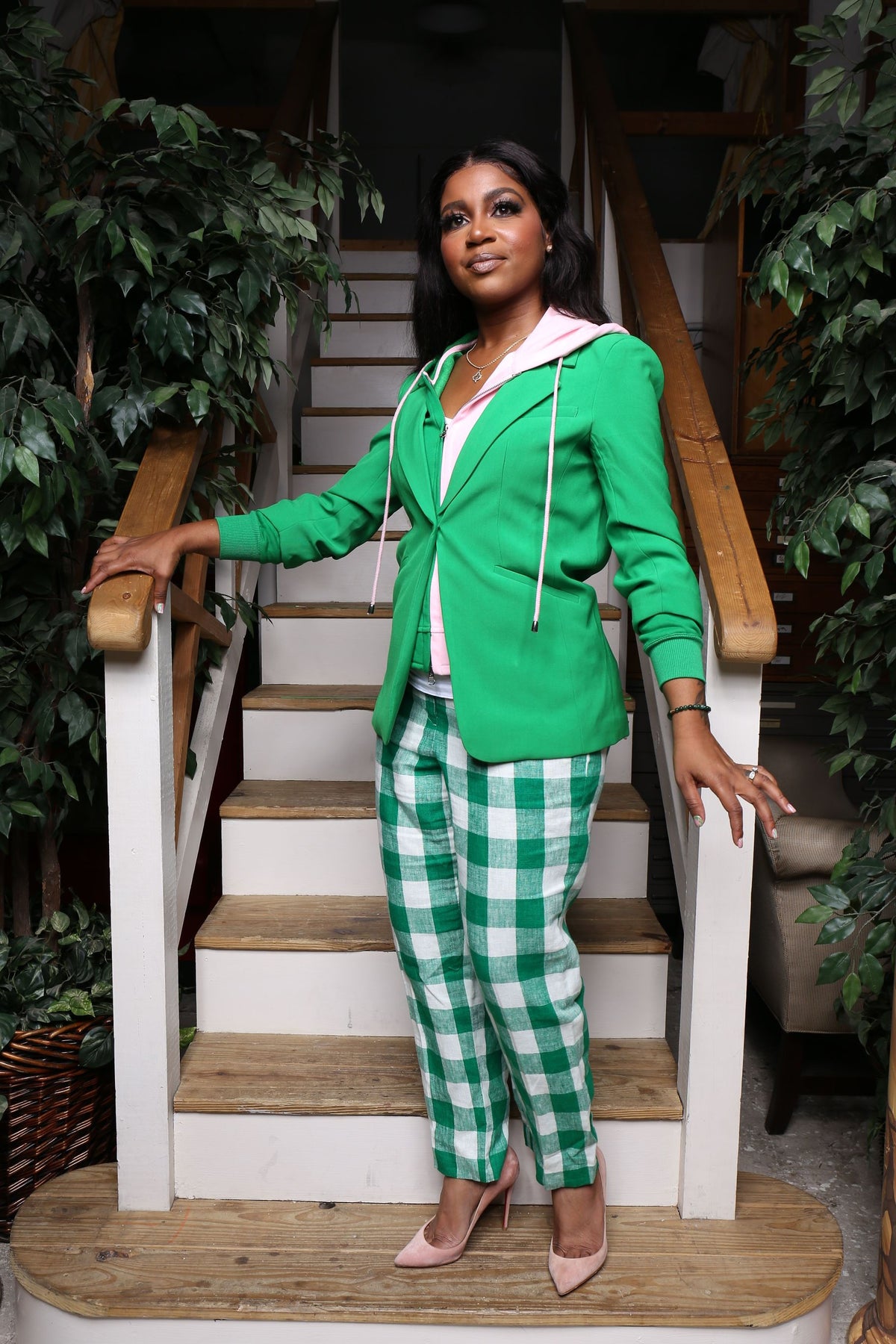 The Apple Green :Removable Hoodie Dickey Technology Blazer