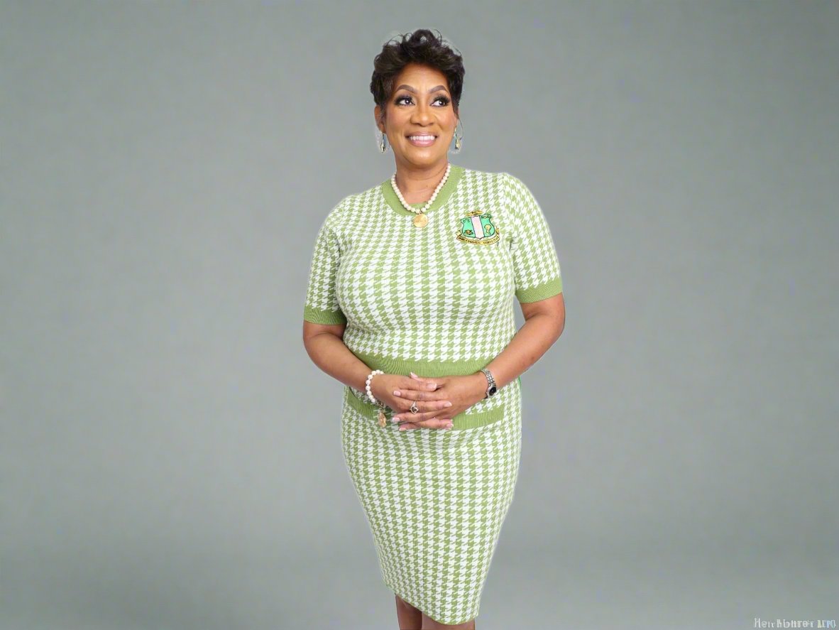 The Apple Green Houndstooth Knit