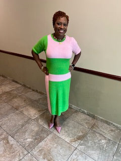 Pink or Green or Pink & Green Knit Dressl