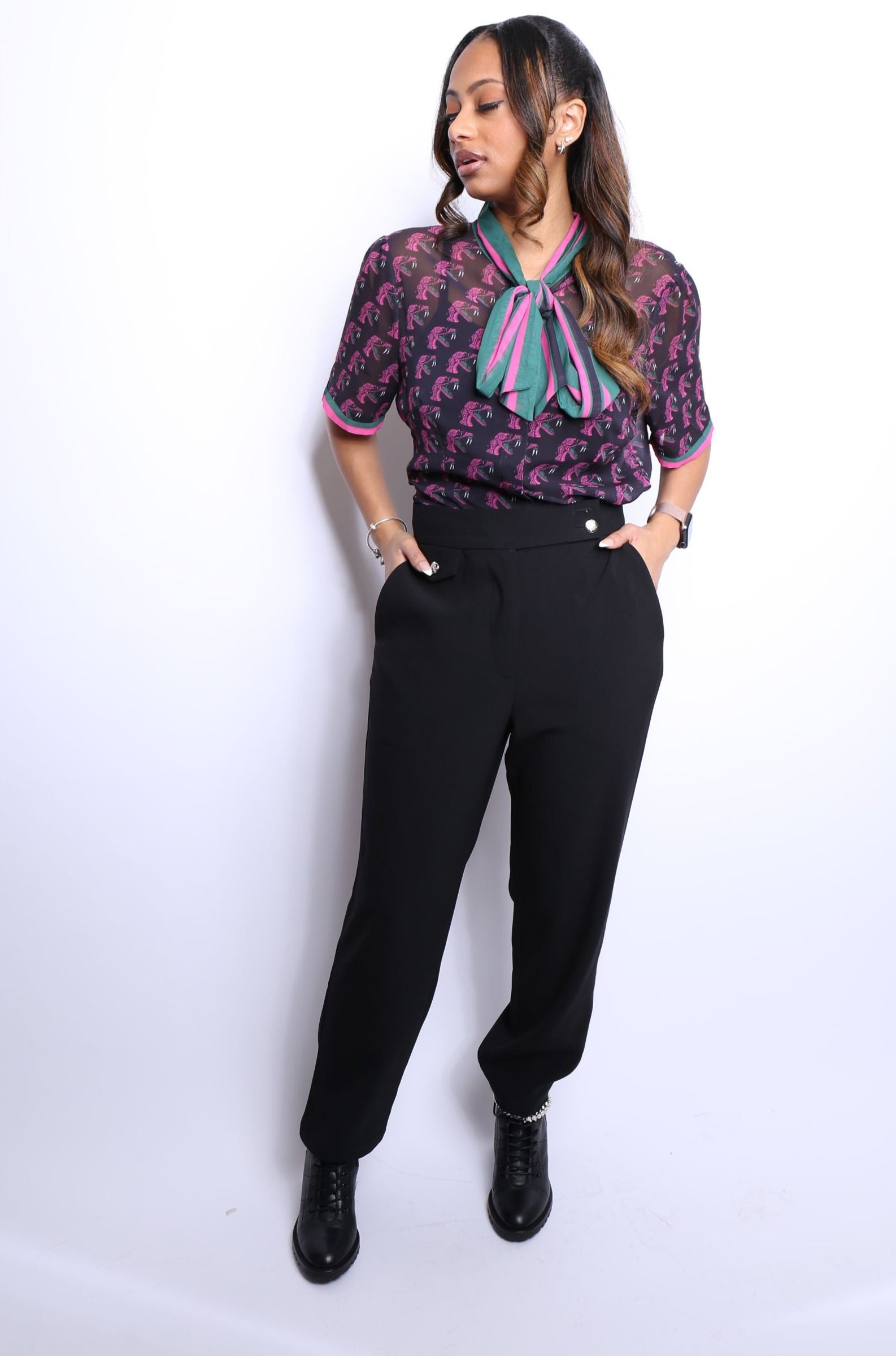 Rattler Pink & Green Blouse