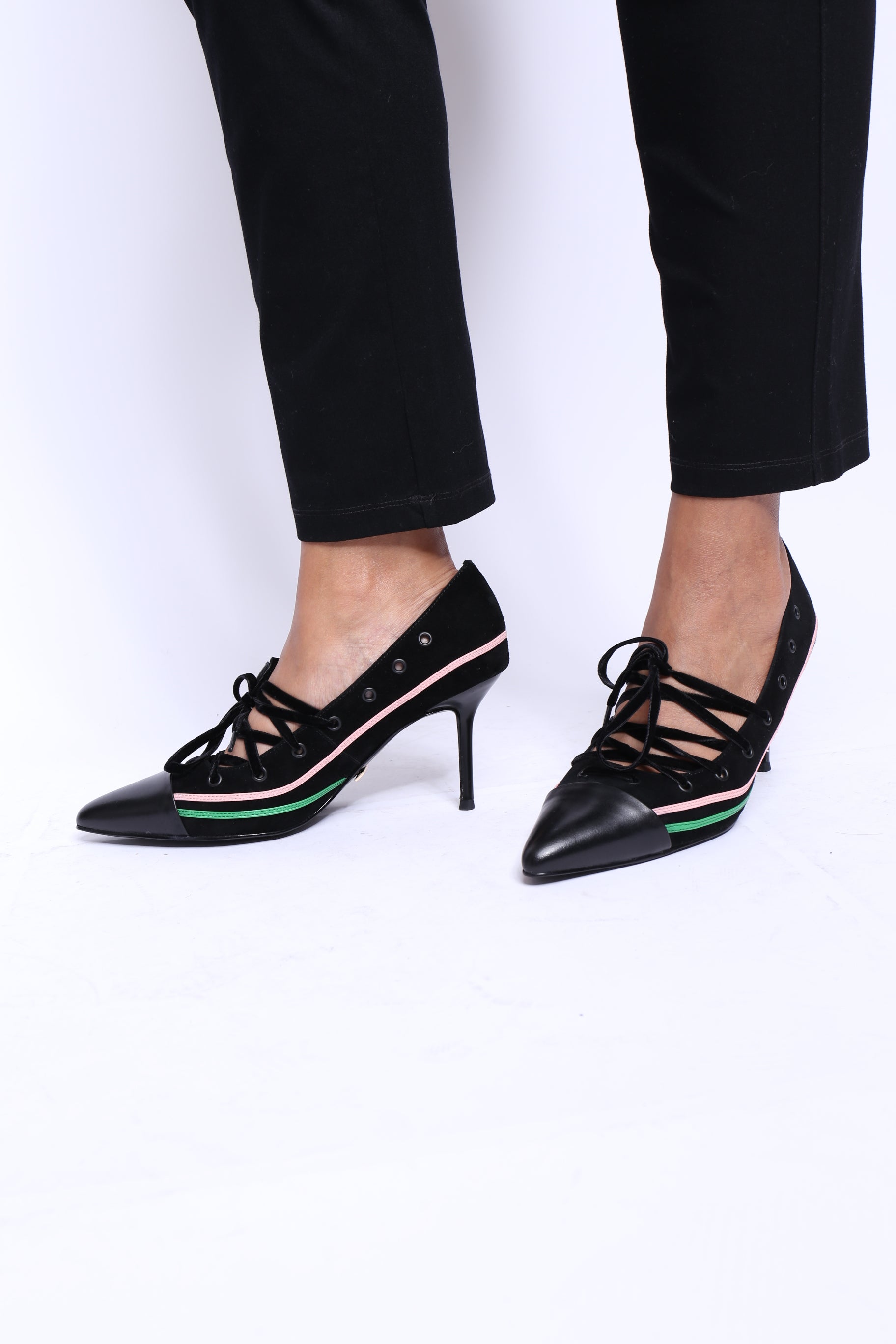 Signature Lace-Up Stiletto Pump
