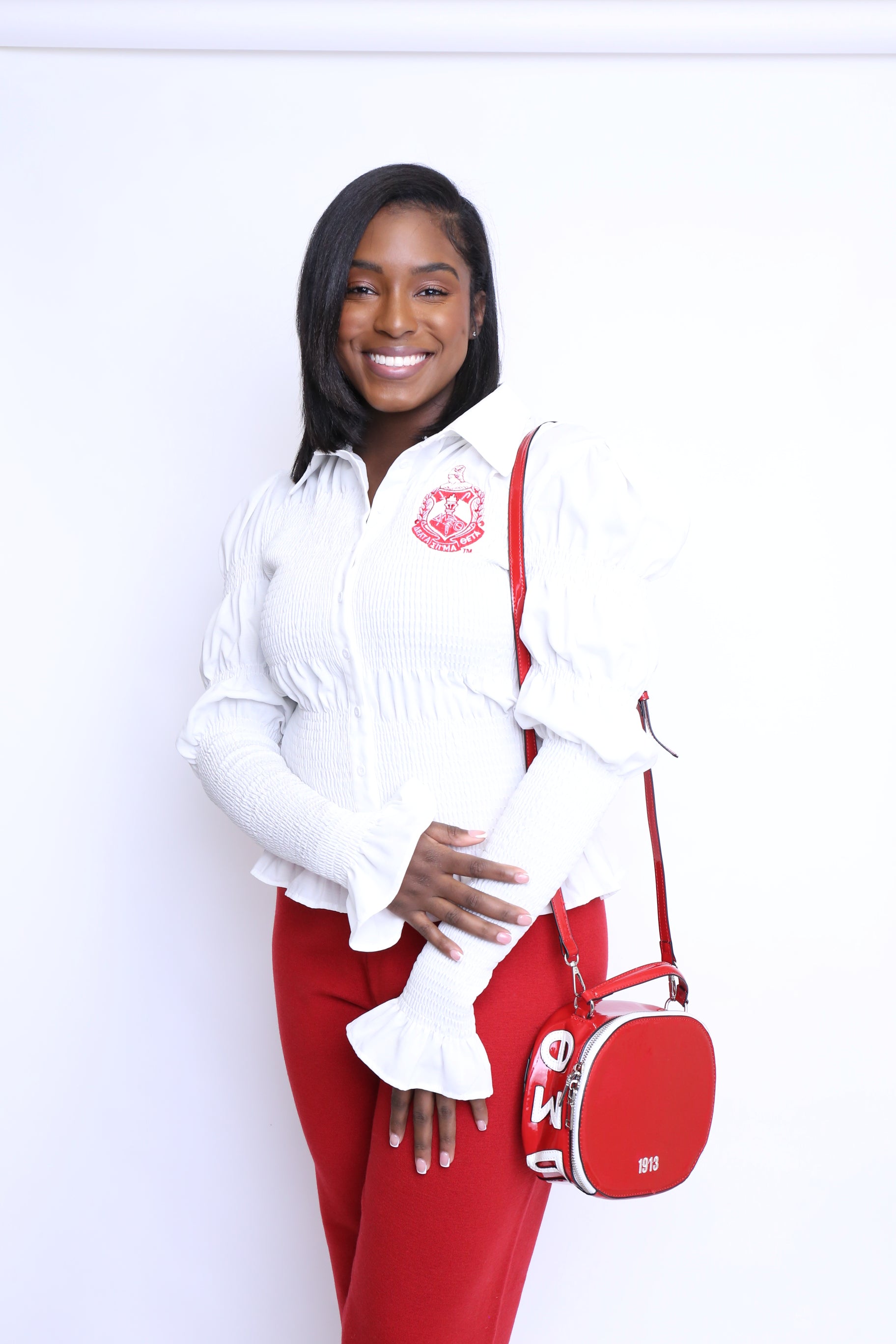 1913 Patent Leather Round Crossbody Bag