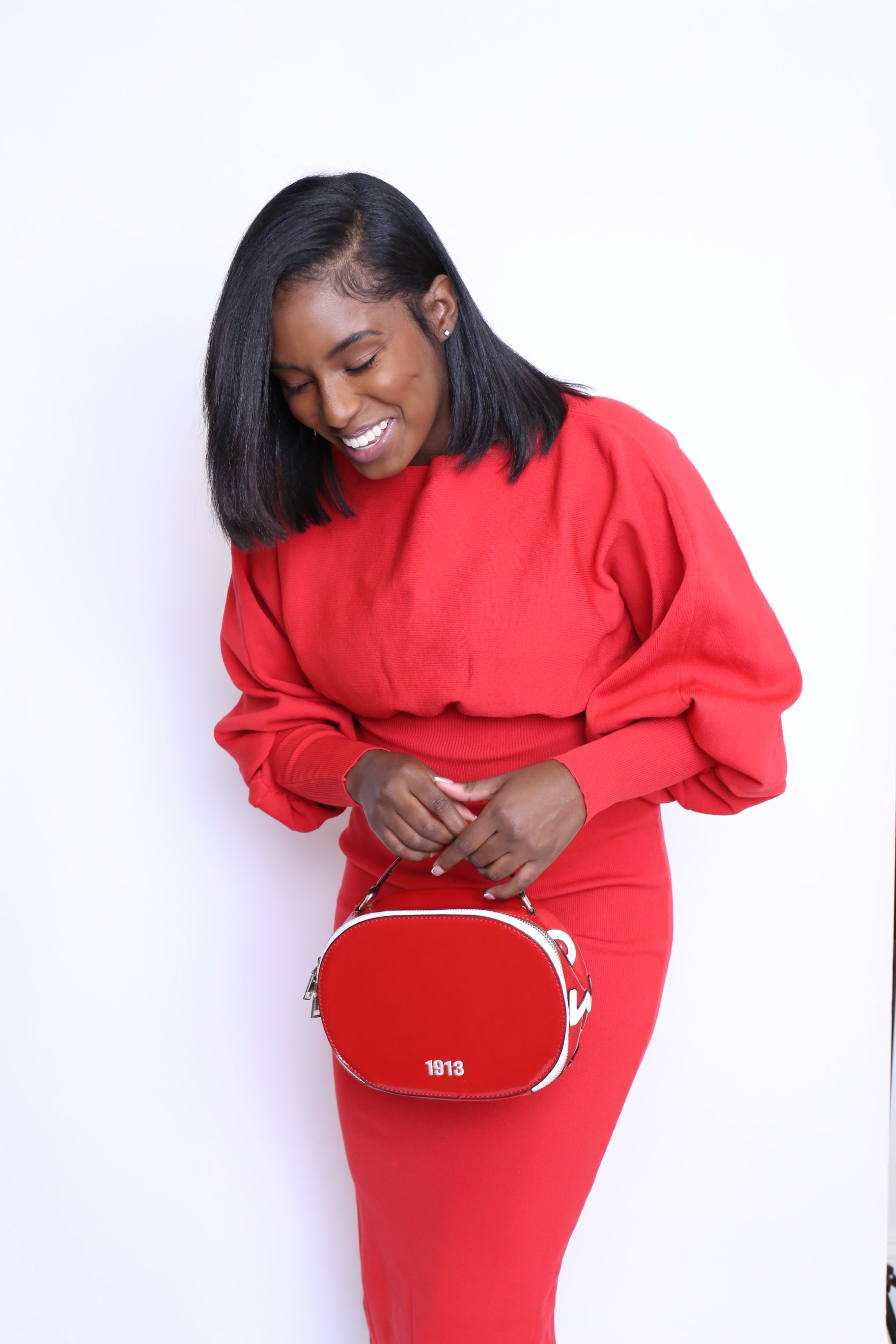 1913 Patent Leather Round Crossbody Bag