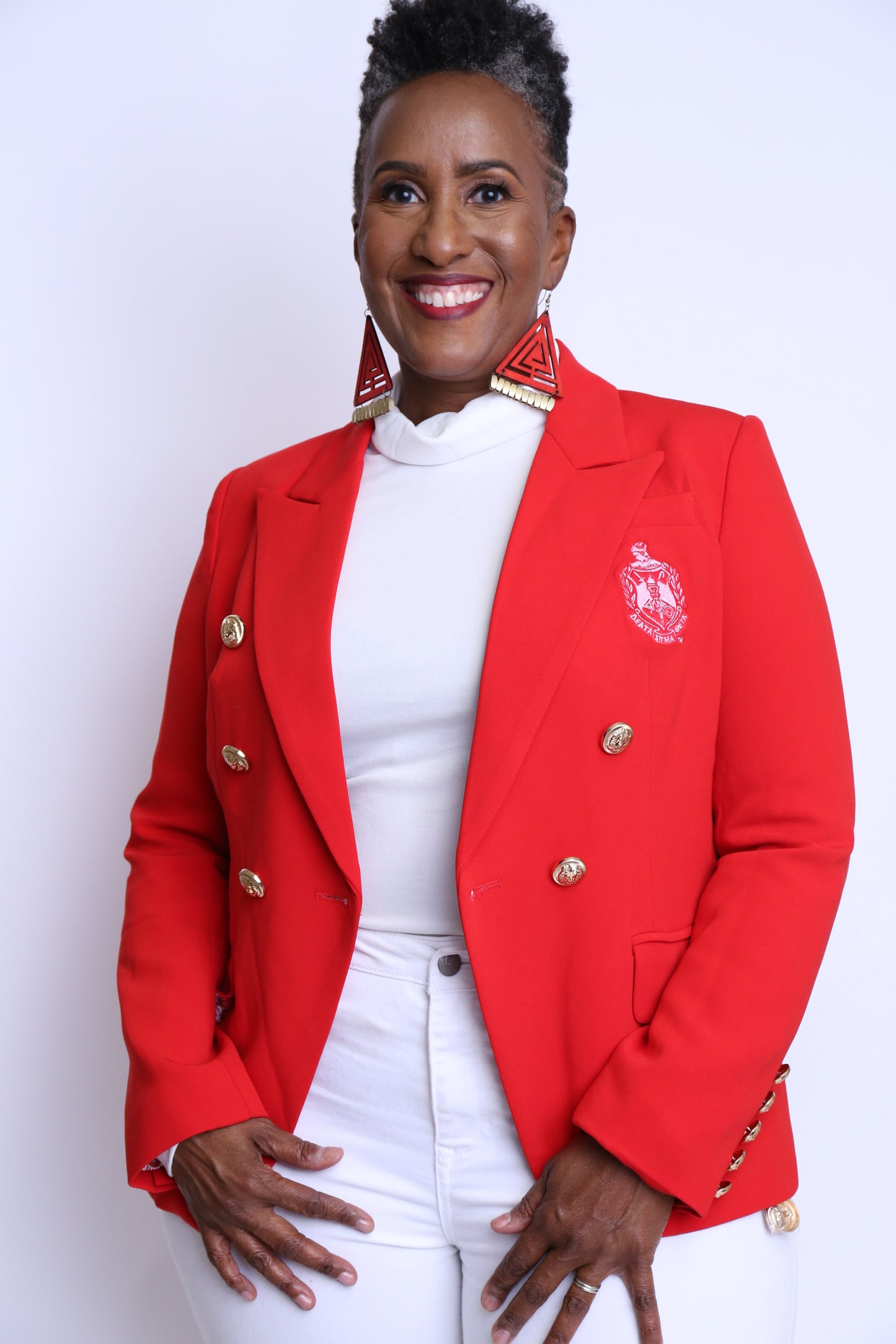Tomato Red Double Breast Blazer