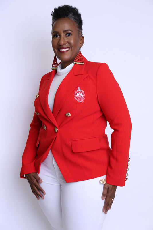 Tomato Red Double Breast Blazer