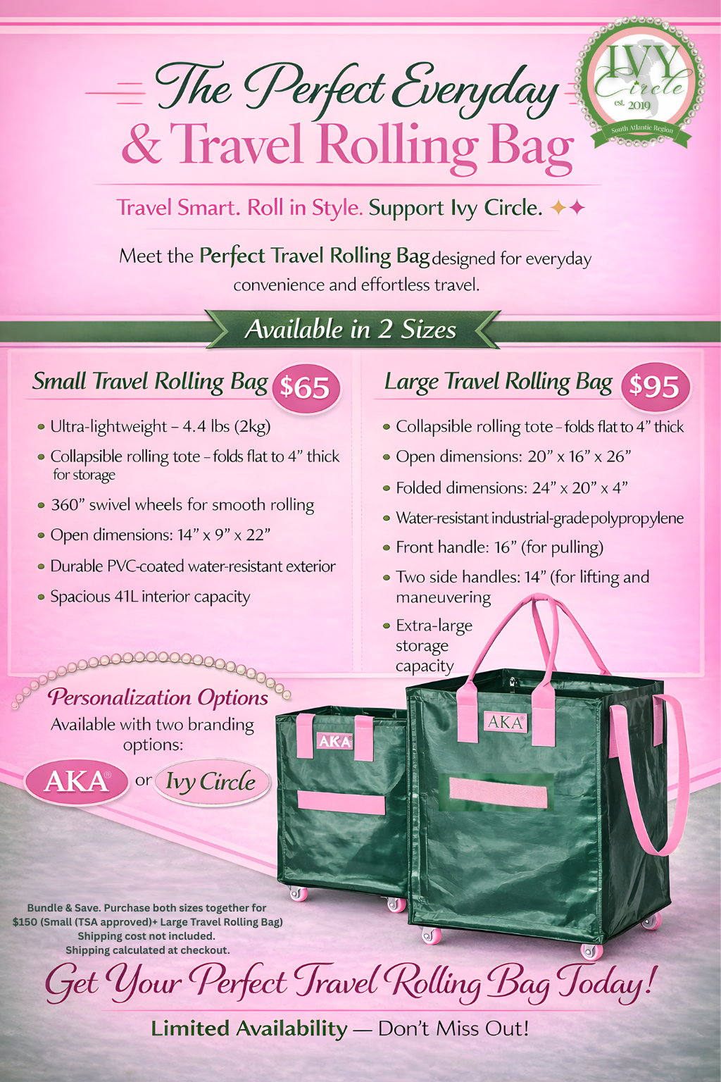 The Perfect Every Day: Rolling Travel Bag : PRE ORDER