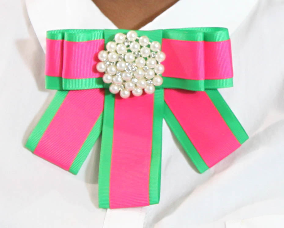 Beautiful Pink and Green Brooch